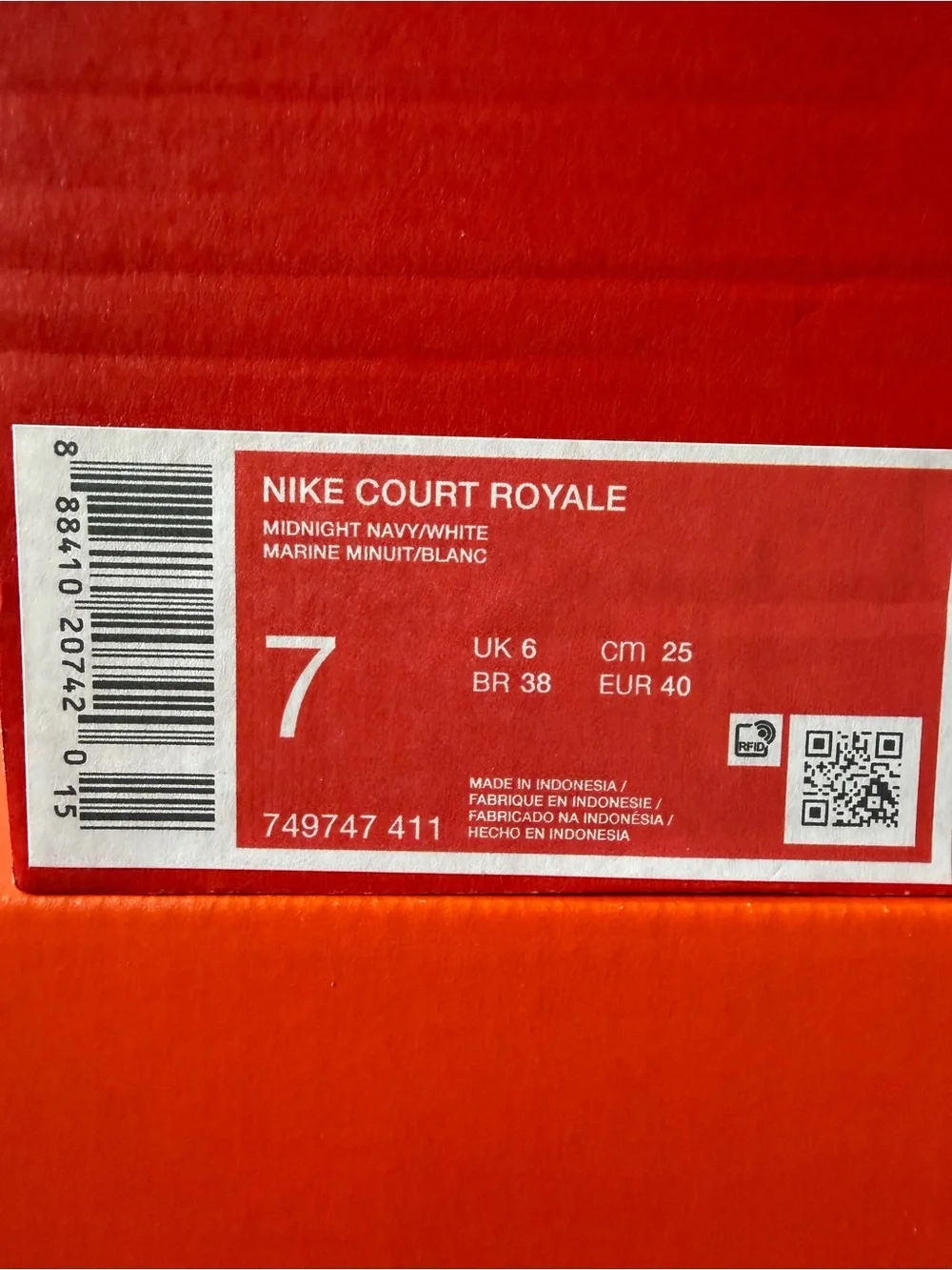 Nike Court Royale Midnight Navy 749747-411 Men’s Size 7